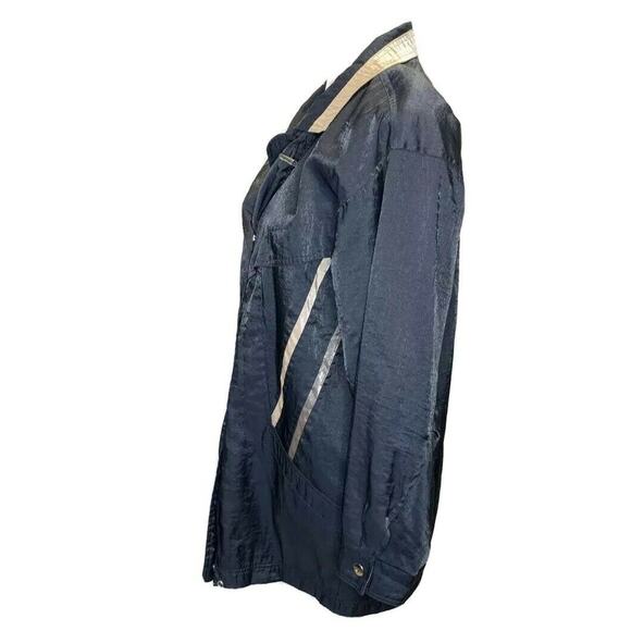 Braetan Bt2 women Black Gold Collar Rain Windbreaker Jacket Coat sz small - Picture 4 of 12